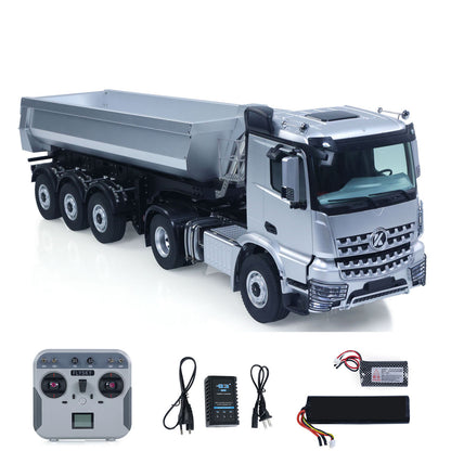 US Stock Kabolite 1/14 4X4 RC Tractor Truck 5801 3Axles Electric Lifting Dump Trailer 2 Speed Transmission Battery Light Sound System