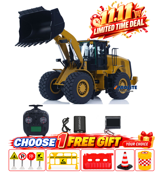 11.11 Flash Sale Kabolite K966 1/16 RC Hydraulic Wheel Loader Metal Construction Model RTR 3-Way Valve 2-Speed Transmission Differential Lock