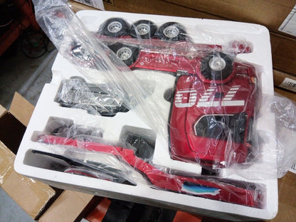 Fast Free Shipping Second Hand US Stock 1/18 Remote Control Tractor Truck 770S 3 Axle Plastic Semi Trailer Flatbed Finished Model RTR Battery Light Sound Effects