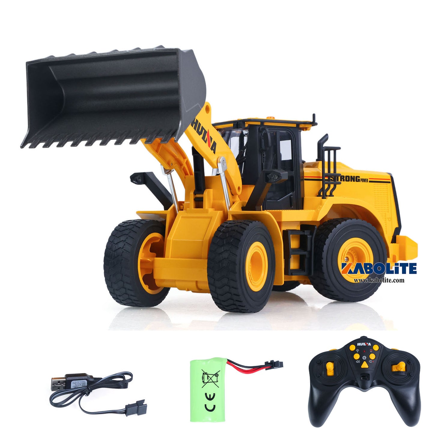 IN Stock HUINA 552 1/16 Half Metal Electric Remote Control Loader Mini RC Engineering Vehicle Model Radio Lights Sounds Effects