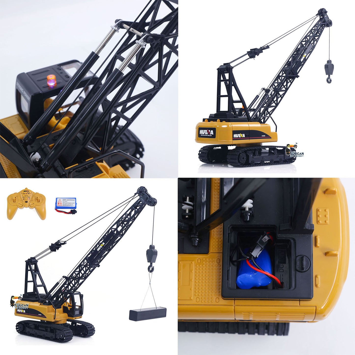 HUINA 572 15CH RC 1/14 Construction Crane Truck Tower Excavator Model Car 1572 Remote Control Toy