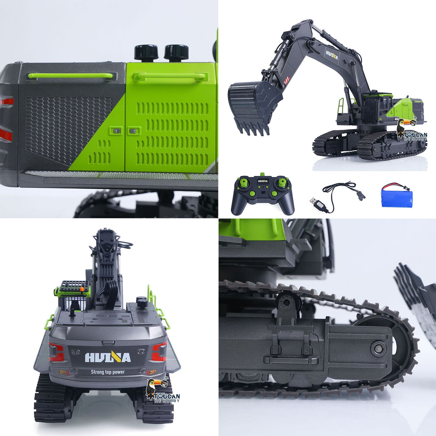 HUINA 1/14 593 Toys Model RC Excavator Car Gift Battery 2.4G Remote Control 28CH Construction Model