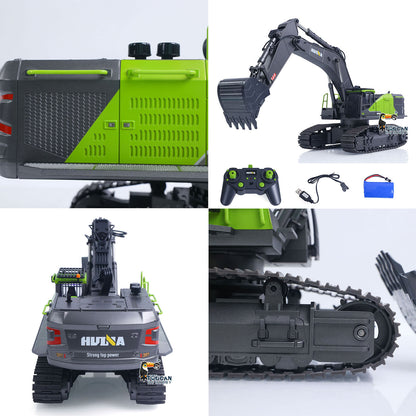HUINA 1/14 593 Toys Model RC Excavator Car Gift Battery 2.4G Remote Control 28CH Construction Model