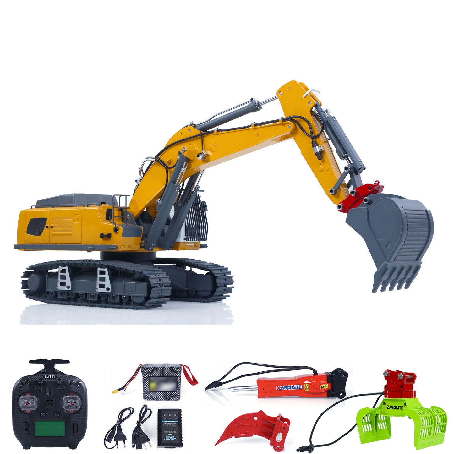 Flash Sale US Stock KABOLITE 1/18 K962 100S Remote Control Hydraulic Excavator RC Digger Electric Claw Ripper Hammer Construction Car Machine Toys