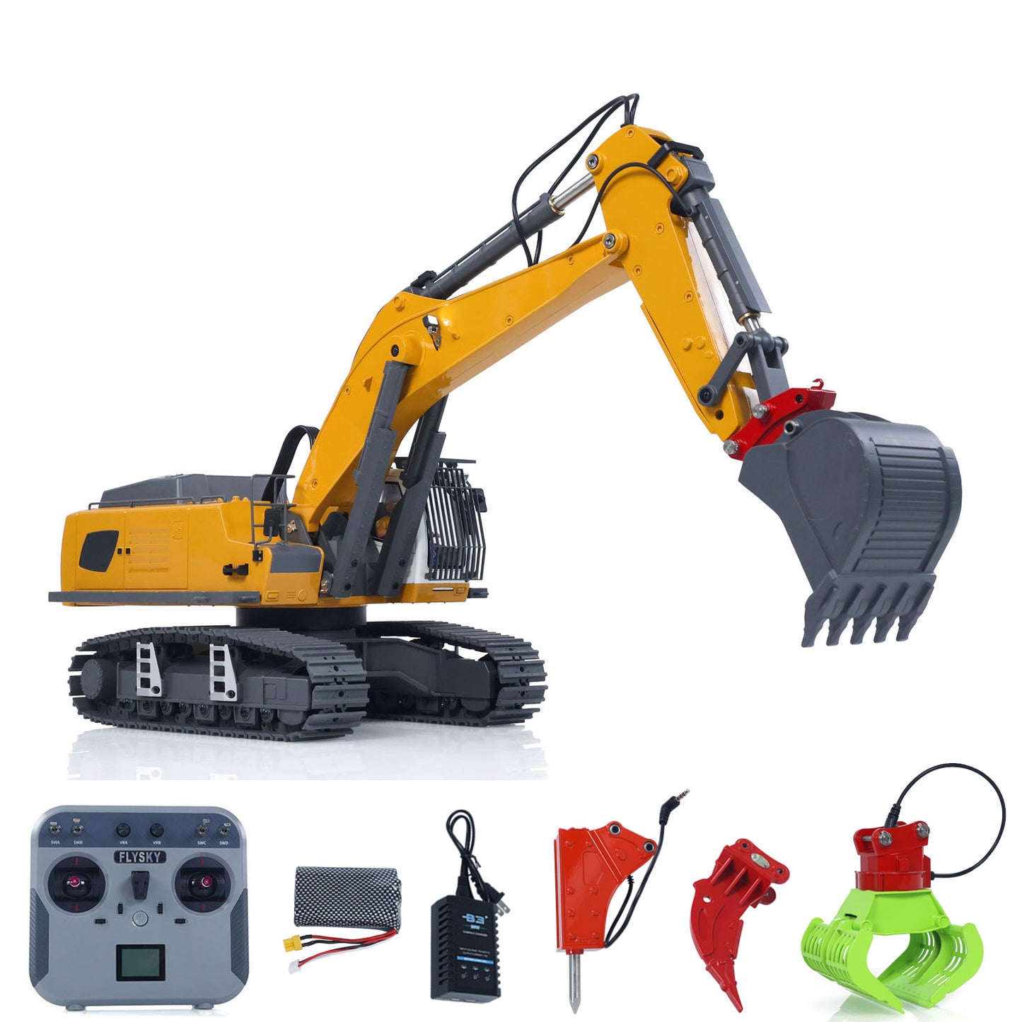 Fast Free Shipping for EU Kabolite 5901 100S 1/18 RC Excavator Electric Lifting Digger Flysky Remote Controller Electric Ripper Hammer Claw