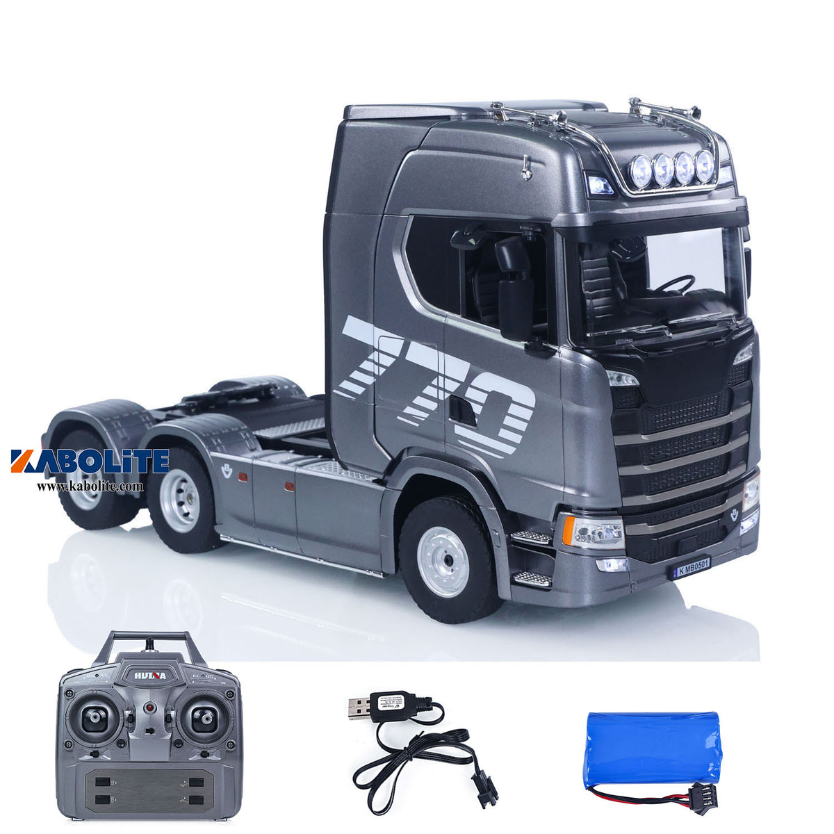 HUINA 770S 1/18 Plastic 6x4 RC Tractor Truck 1501 PRO with 19CH 2.4G Radio Controller Light Sound for Hobbyists Outdoor Play