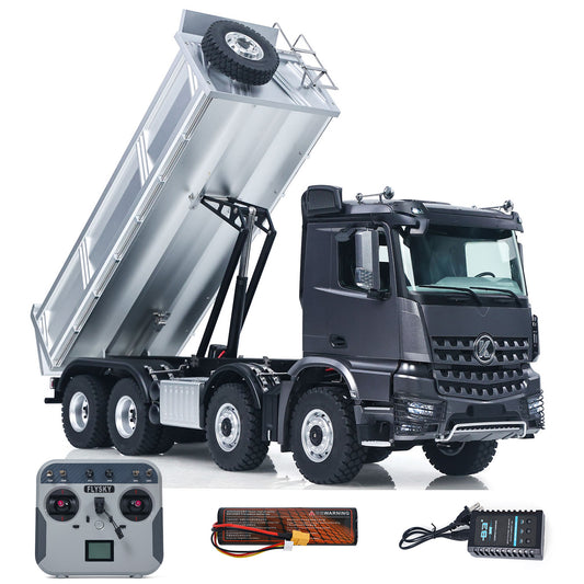 Kabolite 1/14 Electric RC Dump Truck 5703 8X8 Remote Control Tipper Model 2Speed Transmission Lights Sounds Battery Charger