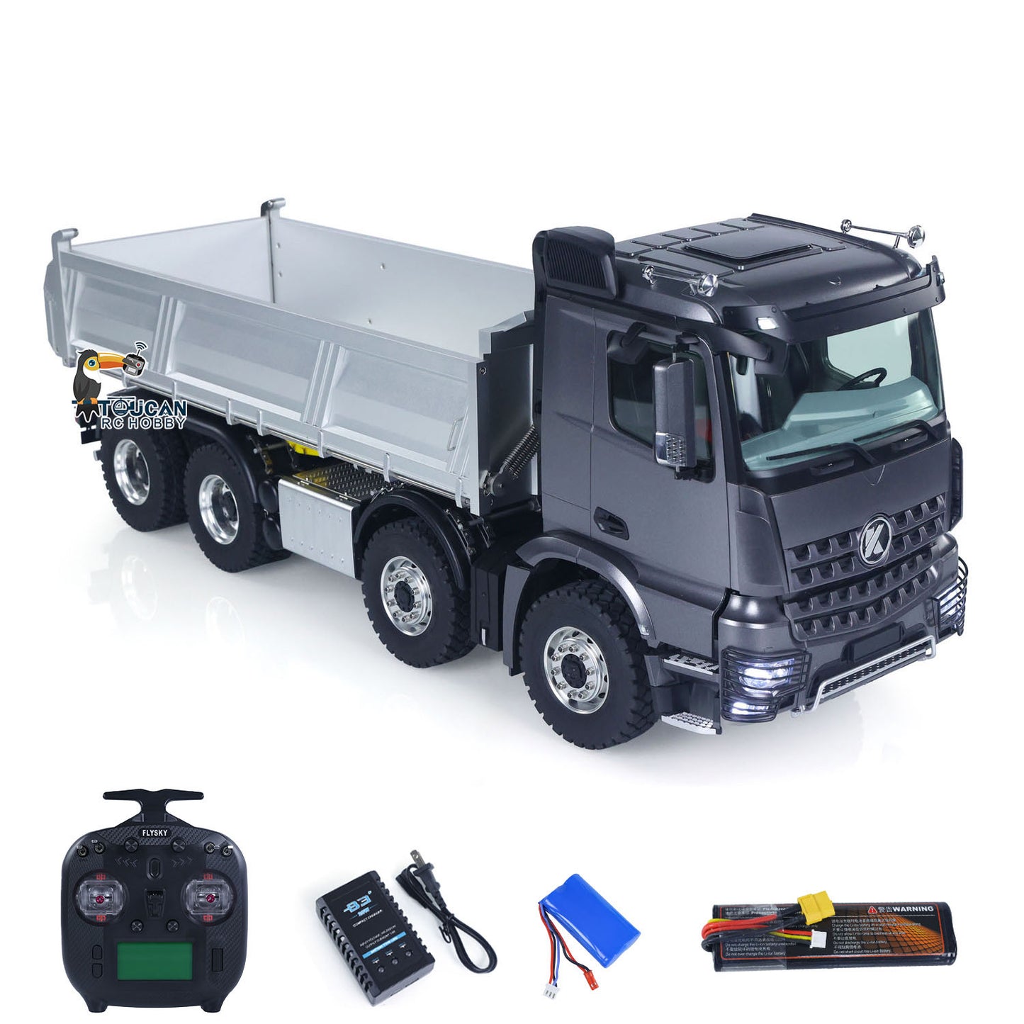 1/14 Kabolite K3367 8x8 Metal Hydraulic RC Tipper Remote Control Dump Truck Sonud Light 2Speed Model Battery ST8 Radio System