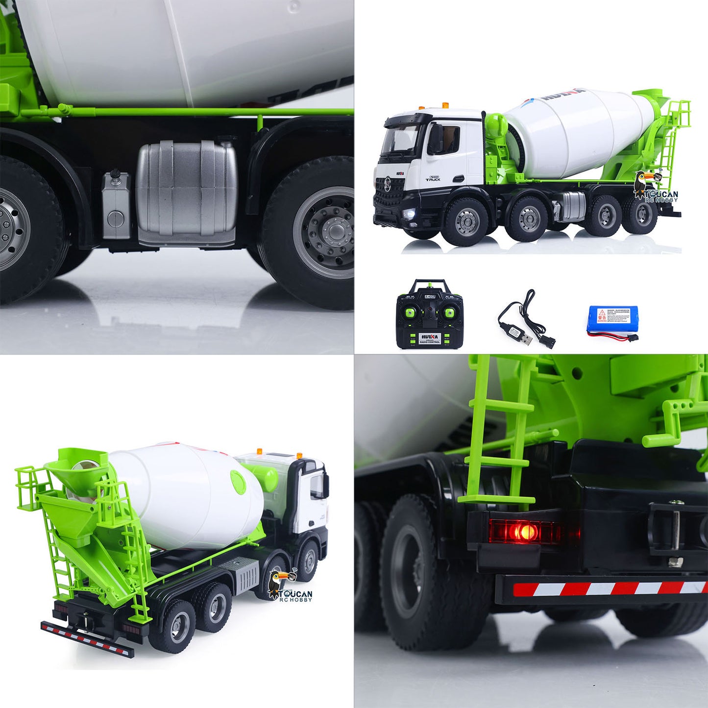 Metal 1/14 RC Mixer Truck RTR 2.4GHz Radio 12CH Light Sound Effects Remote Control Agitating Lorry Finished Model Toys Battery