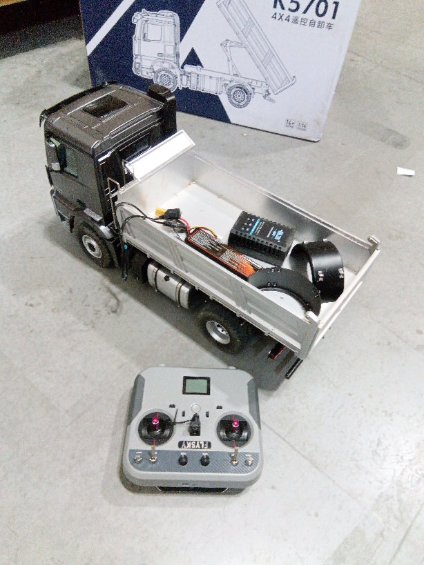 Fast Free Shipping Second Hand US Stock Kabolite 4x4 1/14 RC Dumper Truck 5701 RTR Remote Control Tipper Car 2-speed