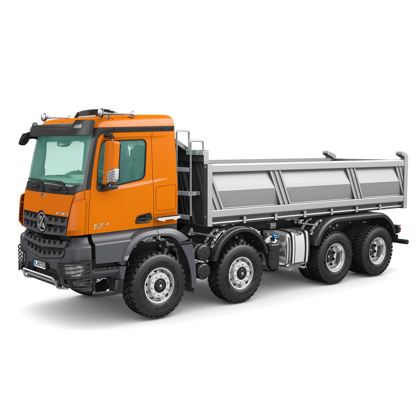 Kabolite 1/14 Electric RC Dump Truck 5703 8X8 Remote Control Tipper Model 2Speed Transmission Lights Sounds Battery Charger