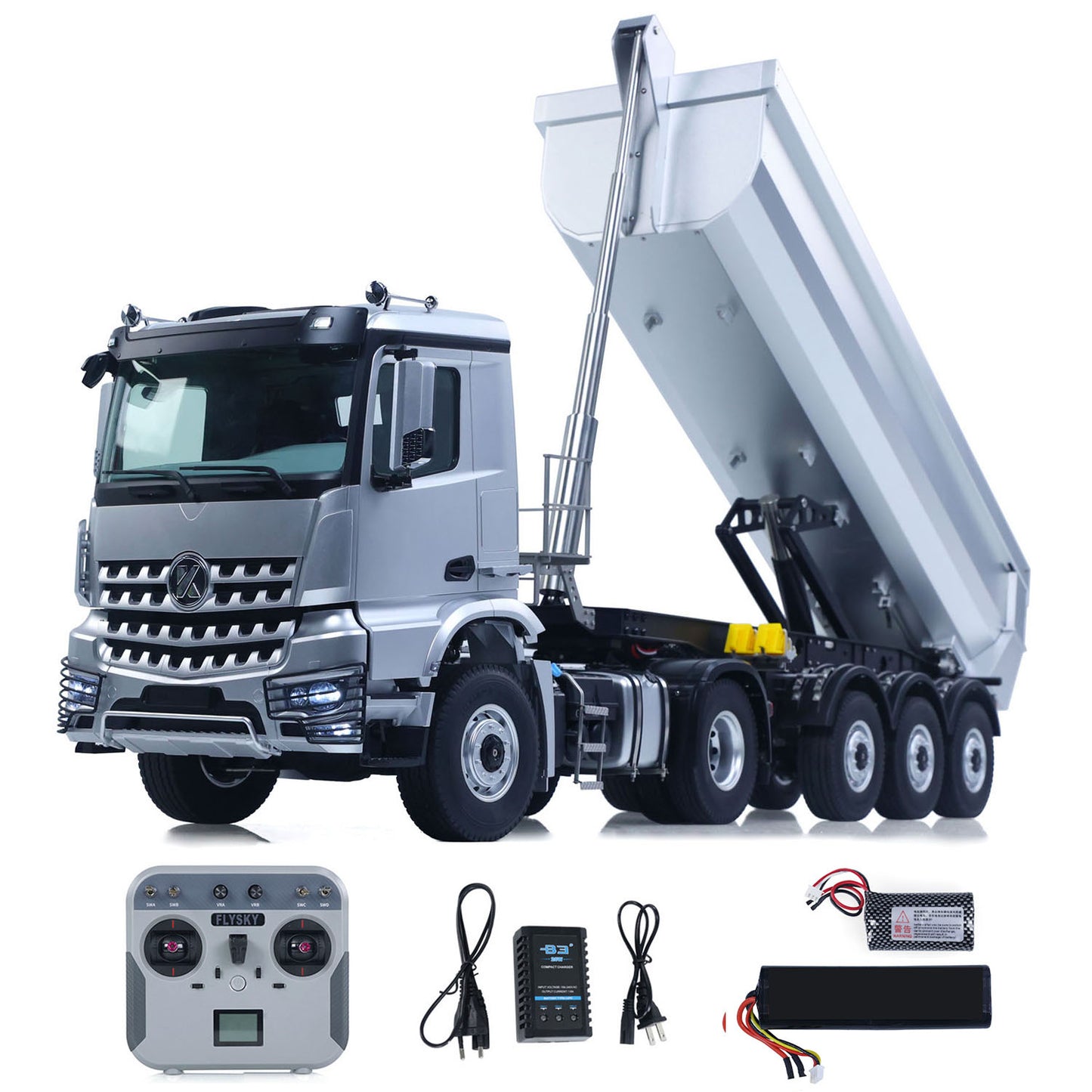 1/14 scale 5801 RC truck with 3-axles electric lifting hopper dump trailer