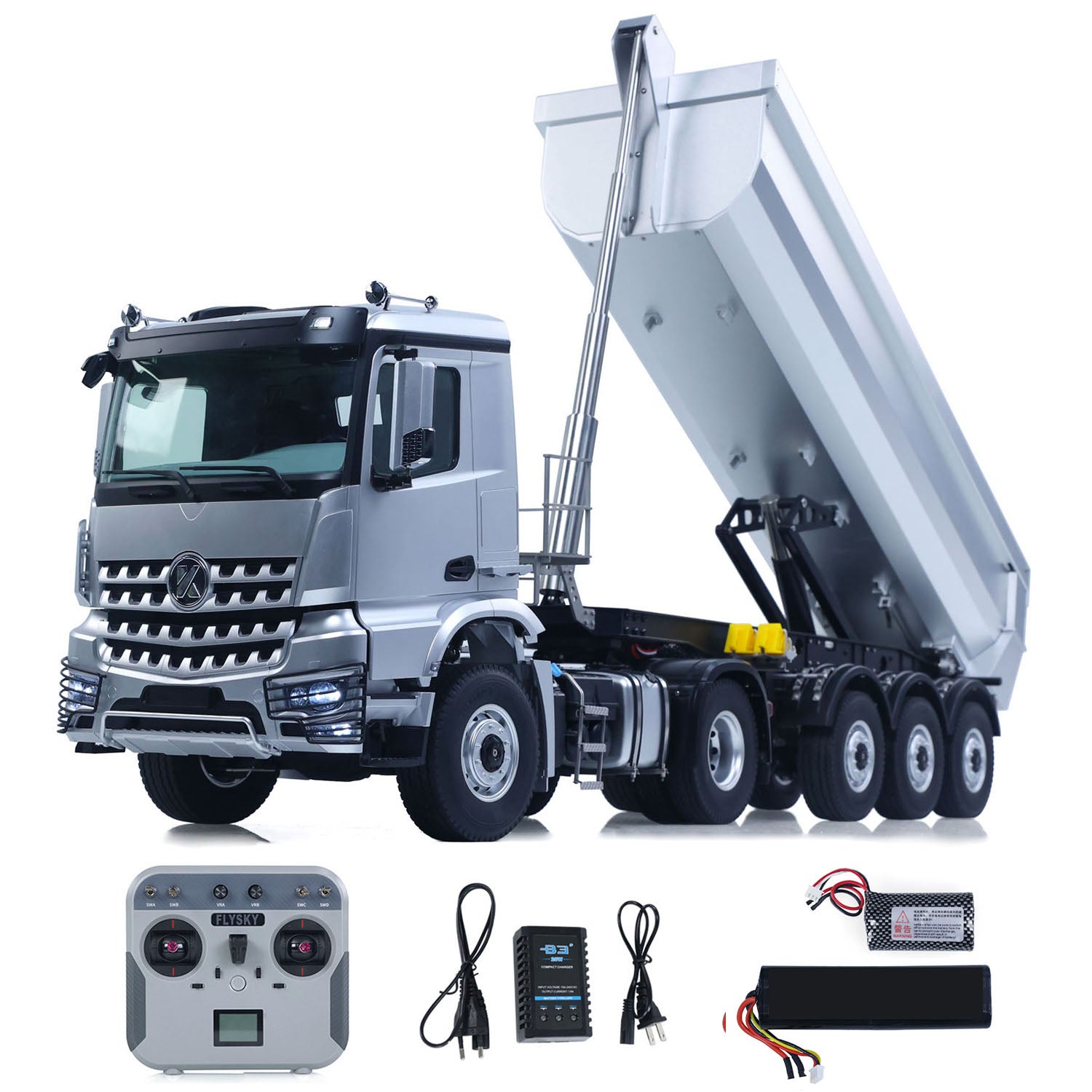 1/14 scale 5801 RC truck with 3-axles electric lifting hopper dump trailer