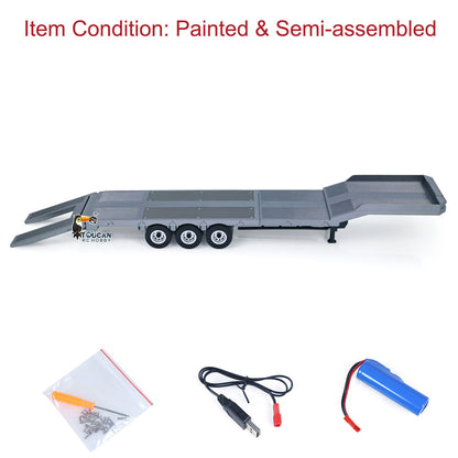 Fast Free Shipping 73.5CM Plastic Semi Trailer Flatbed 1502 for 1/18 Remote Control Tractor Truck HUINA 1501 Electronic Support Legs Tail Board