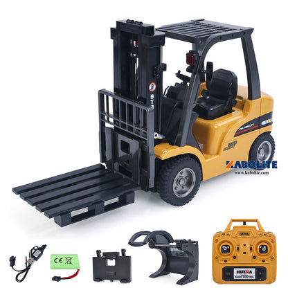 IN Stock HIUNA 577 1/14 Electric Lifting Remote Control Forklift RC Construction Vehicle Model with Hook Pallet Light Sound Effect