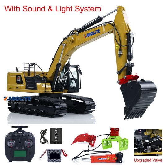 Kabolite 1/18 RC Hydraulic Excavator K961 100S PRO Digger Model Flysky ST8 Radio Sound System
