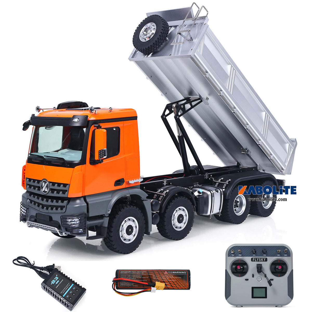 US Stock Kabolite 1/14 Electric RC Dump Truck K5703 8X8 Remote Control Tipper Model 2Speed Transmission Lights Sounds