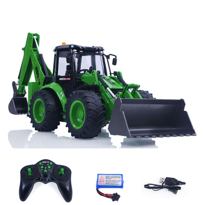 HUINA 1/14 1579 Remote Control Backhoe Excavator 2.4G 9CH RC Loader Model Toys RC Construction Vehicles