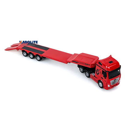 IN Stock HUINA 9900 1/64 6X4 Remote Control Tractor Truck with 3Axle Plastic Semi Flatbed Trailer Lights Sound Effect Manual Support Legs