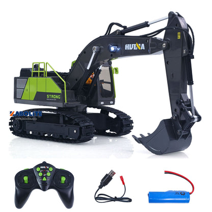 IN Stock HUINA 1661 1/18 Electric RC Excavator with Light Effects Metal Bucket Water Mist Spray for Remote Control Digger Hobbyists