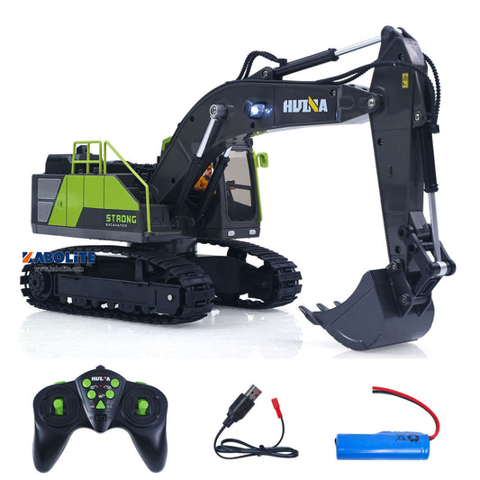 IN Stock HUINA 1661 1/18 Electric RC Excavator with Light Effects Metal Bucket Water Mist Spray for Remote Control Digger Hobbyists