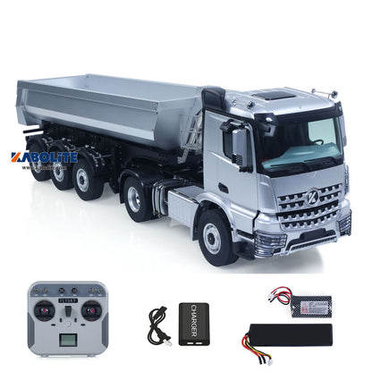 US Stock Kabolite 1/14 4X4 RC Tractor Truck 5801 3Axles Electric Lifting Dump Trailer 2 Speed Transmission Battery Light Sound System
