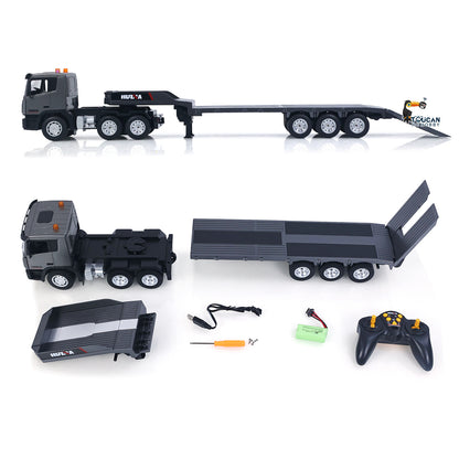 HUINA 1318 1:18 RC Tractor Truck 9CH Remote Control Cars Flatbed Trailer 2.4G Remote Control Model Toys