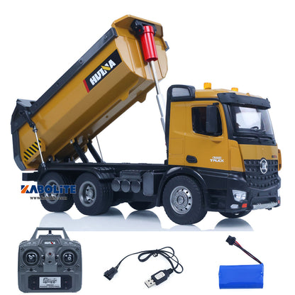 IN Stock 2.4G HUINA 573 1/14 Electric RC Dump Truck Remote Control Tipper Model with Flowing Water Light Sound Effect Gift for Boys