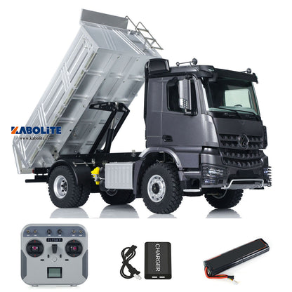 US STOCK Kabolite 5701 1/14 4x4 Remote Control Dump Truck Electric Lifting Tipper with 2-Speed Transmission LED Lights Sound System
