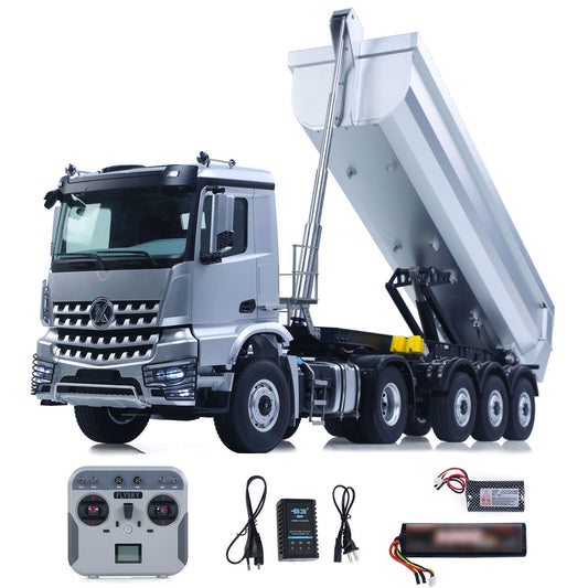 US Stock Kabolite 1/14 4X4 RC Tractor Truck 5801 3Axles Electric Lifting Dump Trailer 2 Speed Transmission Battery Light Sound System