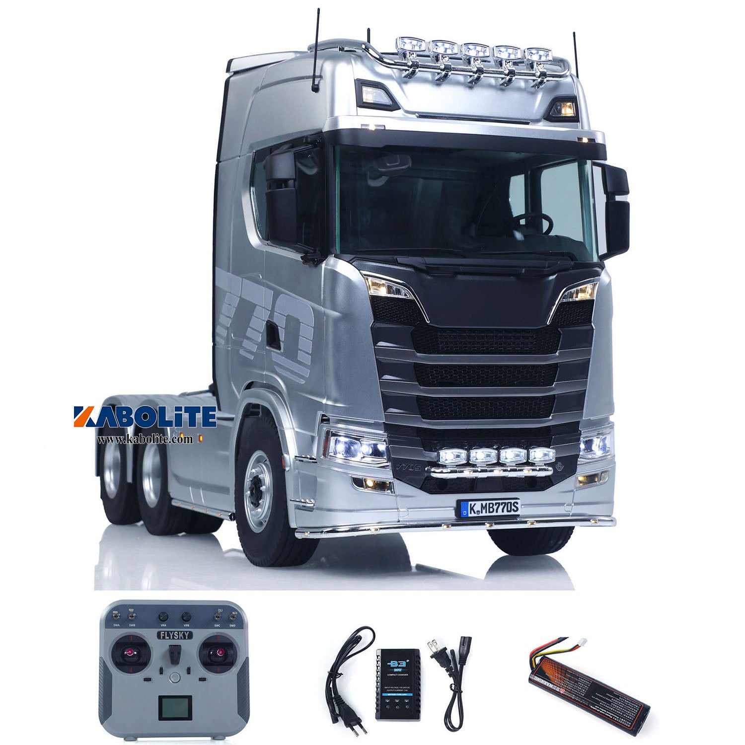 KABOLITE 1/14 770S 100 RC Tractor Truck 6x6 Lorry Model FlySky Radio System 2Speed Gearbox