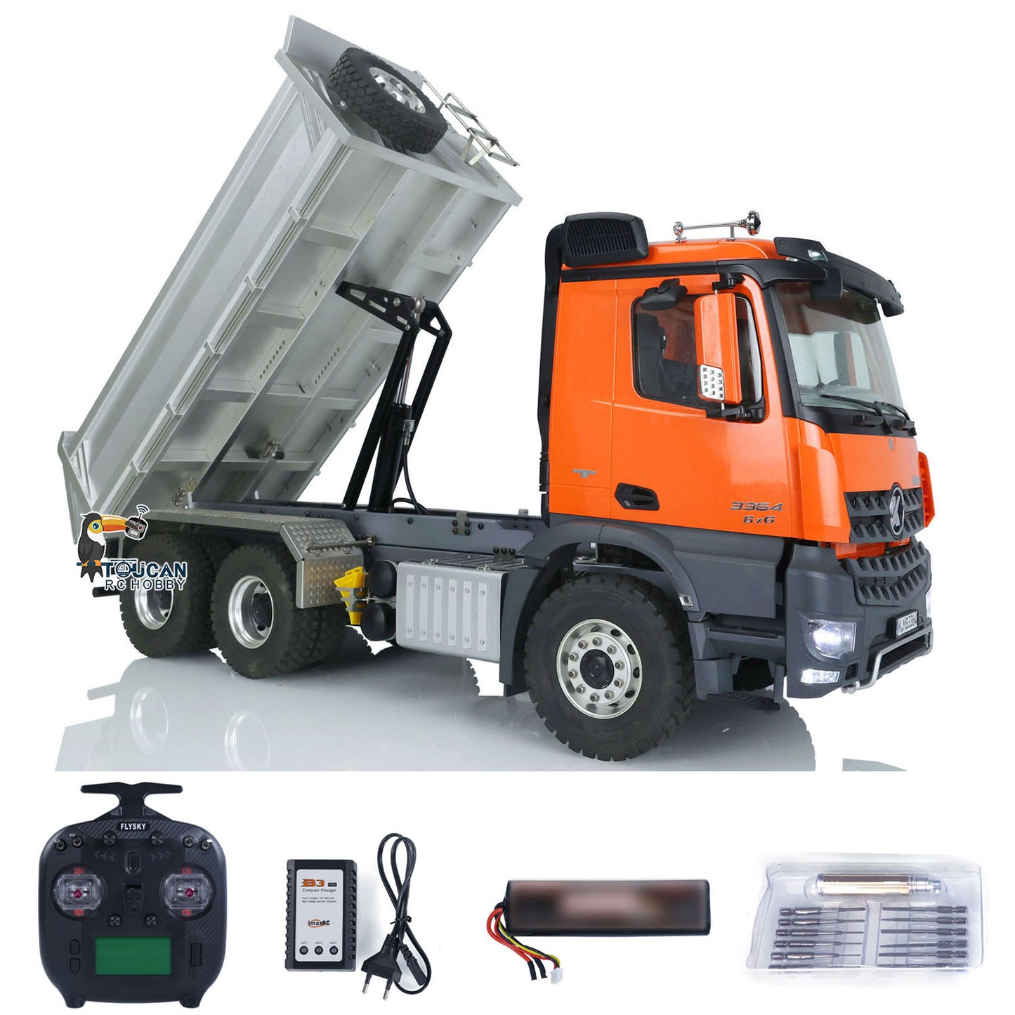 1/14 Kabolite 6*6 Hydraulic RC Dump Truck K3364 Remote Control Tipper 2Speed RTR Model Axle Lock Light Sound System ST8 Radio Battery