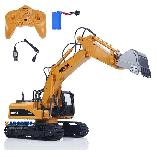 IN Stock HUINA 1535 1/14 RC Electric Excavator 15CH 2.4G Remote Control Digger with Sound Light Effects Gift for Boys