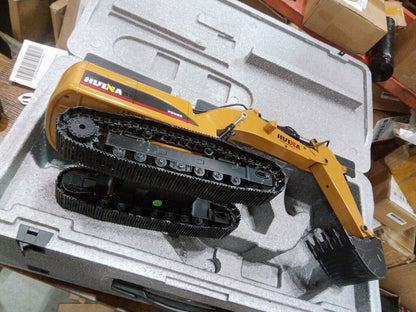 Fast Free Shipping Second Hand US Stock HUINA New Upgrade 580 1/14 Metal Excavator Model Engineering Vehicle Electric Ball Grabber 360 Rotating Shear Claw Sound Lights