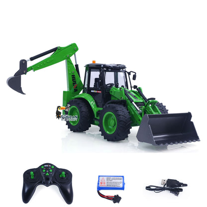 US Stock HUINA 1/14 1579 Remote Control Backhoe Excavator 2.4G 9CH RC Multifunctional Loader Model Toys