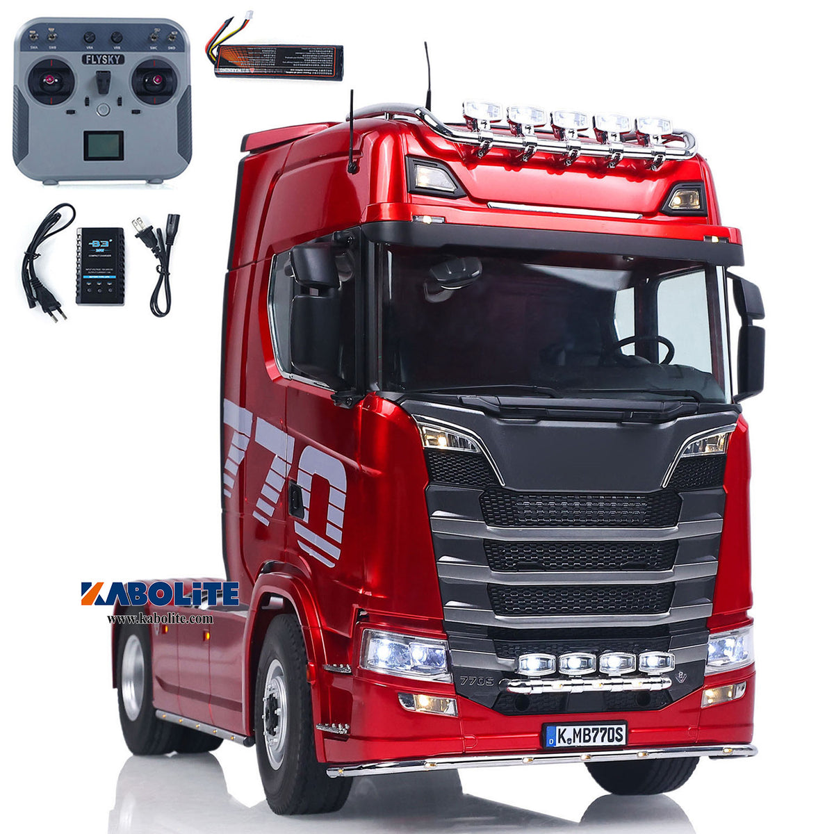 US Stock Kabolite K770S-100 1/14 4x2 RC Tractor Truck RTR with 2-Speed Transmission FS L12 Remote Controller LED Lights Sound System