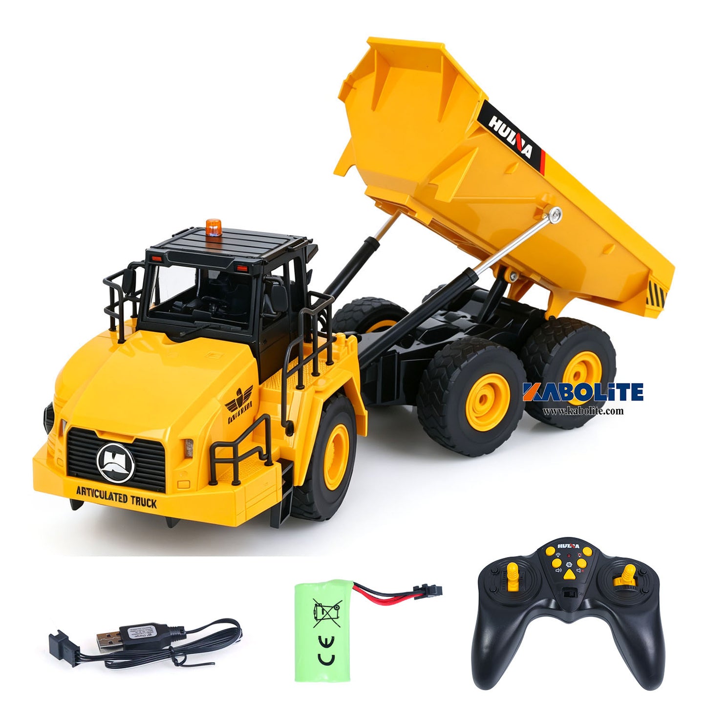 IN Stock HUINA 553 1/16 Half Metal Electric Remote Control Dump Truck RC Construction Vehicle Tipper Lights Sounds Effect RTR Model