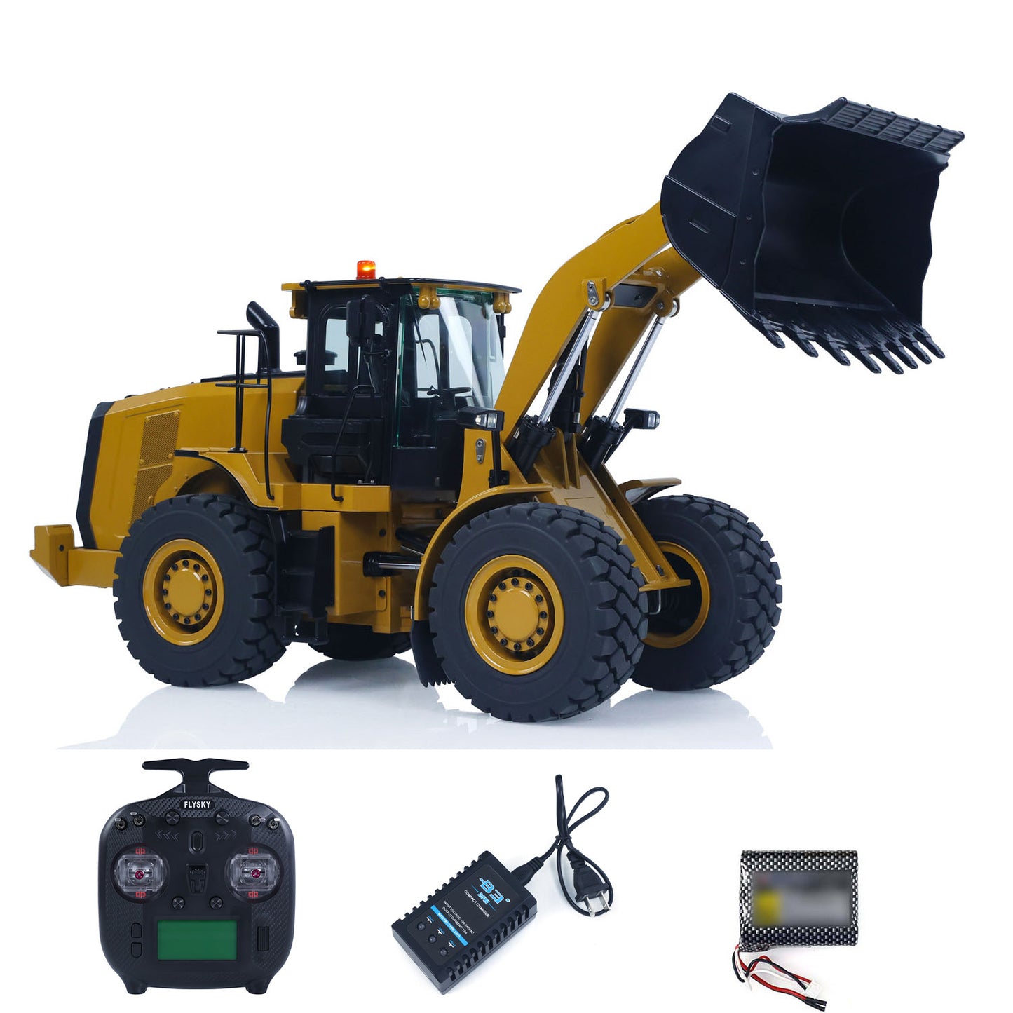 Flash Sale IN STOCK KABOLITE K966 2.4G 1/16 Hydraulic RC Loader Radio Control Truck 966 Electric Car DIY Model 7500mAh Battery Light System