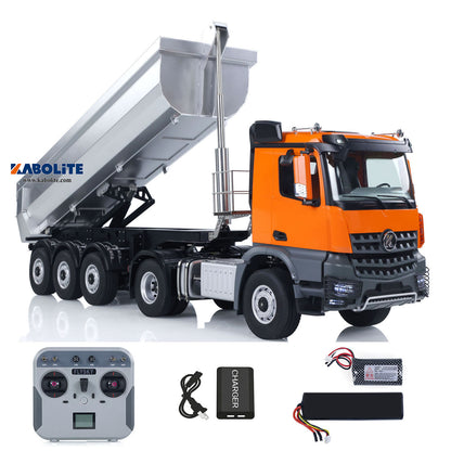 US STOCK Kabolite K5801 1/14 Scale 4X4 RC Tractor Truck 3Axles AWD W/ Electric Lifting Hopper Dump Trailer Tipper Battery