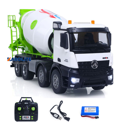 IN Stock HUINA 1537 1/14 Metal 12CH 2.4G RC Mixer Truck with Light Sound for Remote Control Construction Model Hobbyists