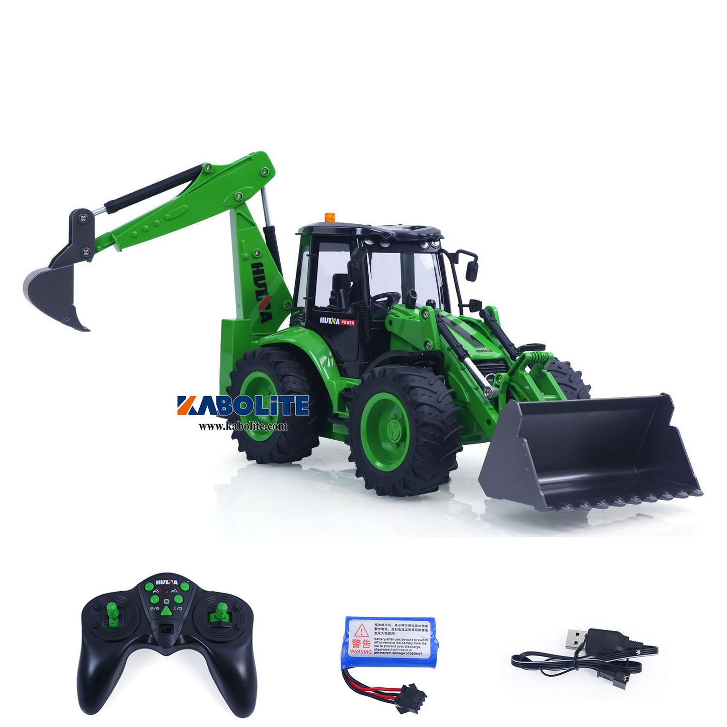 IN Stock HUINA 1579 1/14 Plastic Remote Control Backhoe Loader 2.4G 9CH Digger Model Gift for Engineering Vehicle Hobbyists