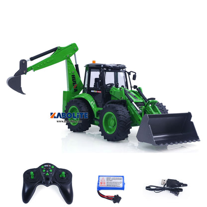 IN Stock HUINA 1579 1/14 Plastic Remote Control Backhoe Loader 2.4G 9CH Digger Model Gift for Engineering Vehicle Hobbyists
