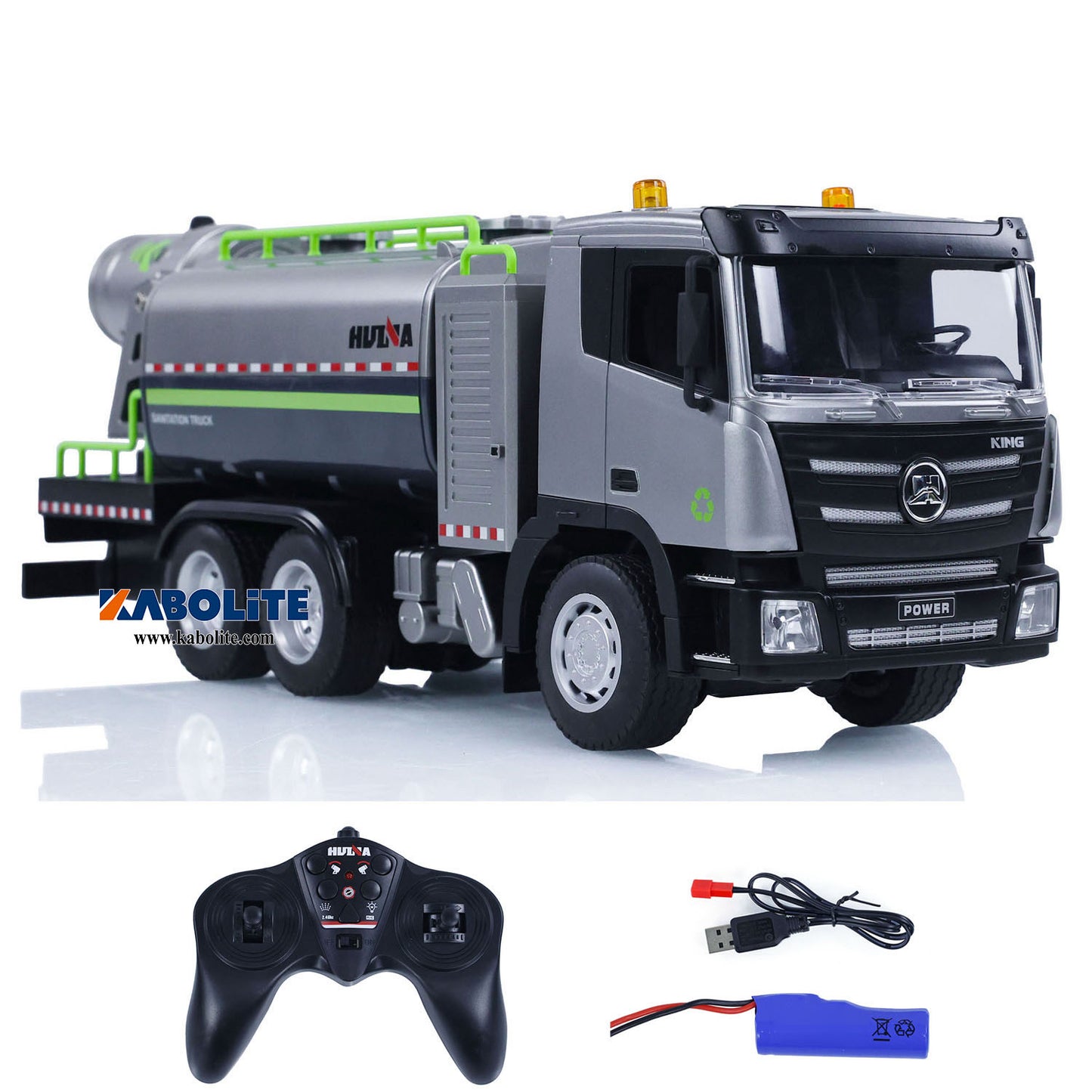 HUINA 1316 1/18 Plastic RC Fog Cannon Truck Model with 9CH 2.4G Radio Controller for Construction Site Dust Hobbyists