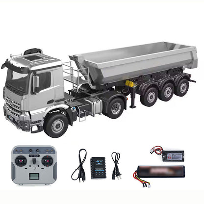DE Stock Kabolite K5801 Car 1/14 Scale 4X4 RC Tractor Truck 3Axles AWD W/ Electric Lifting Hopper Dump Trailer Tipper Battery
