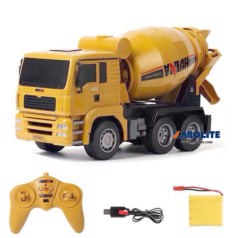 IN Stock HUINA 1333 1/18 Plastic RC Concrete Mixer Truck with 6CH 2.4G Radio Controller Lights Gift for Boys