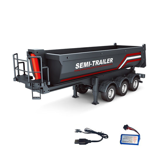 HUINA 1/18 Electric Lifting Remote Control Semi Dump Trailer for RC Tractor Truck 1501 Tail Light Support Leg No Sound System