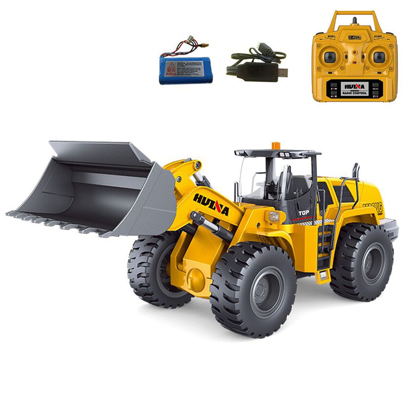 Fast Free Shipping for EU 1/14 HUINA Toys 2.4G 10CH Radio Controlled Loader 1583 Assembled Electric Lifting System Lights Sound RC Construction Vehicles