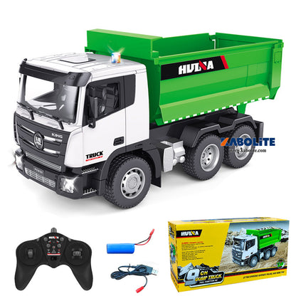 IN Stock HUINA 1556 1/18 Plastic RC Dumper Truck with 9CH 2.4G Radio Controller Light for Construction Vehicle Tipper Model Hobbyists