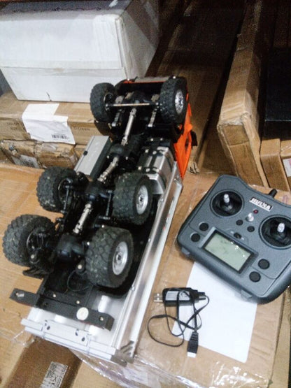 Fast Free Shipping Second Hand US Stock HUINA 1/14 1598 2.4G Remote Control Dumper 6*6 Engineering Transport Vehicle Lifting Rod Tipper Car Light Sound Battery Toys