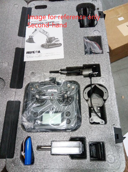 Second Hand US Stock HUINA New Upgrade 580 1/14 Metal Excavator Model Engineering Vehicle Electric Ball Grabber 360 Rotating Shear Claw Sound Lights